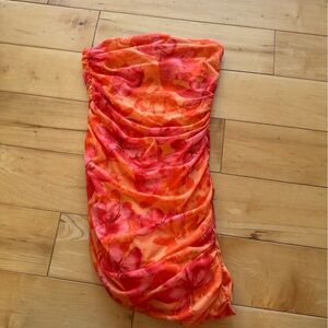 Floral Orange and Red Women's Skirt